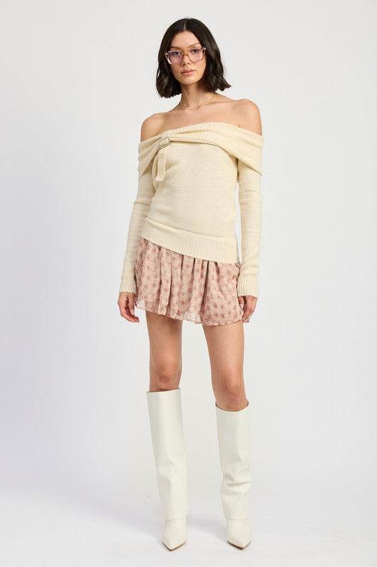 MIXED MEDIA OFF SHOULDER MINI DRESS - Shop Style & More | Fresh Looks, Everyday Deals & Free Shipping