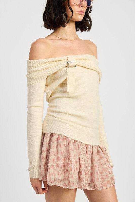 MIXED MEDIA OFF SHOULDER MINI DRESS - Shop Style & More | Fresh Looks, Everyday Deals & Free Shipping