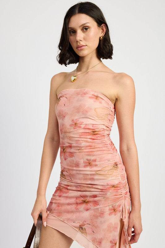 FLORAL ASYMMETRICAL STRAPLESS MINI SKIRT - Shop Style & More | Fresh Looks, Everyday Deals & Free Shipping