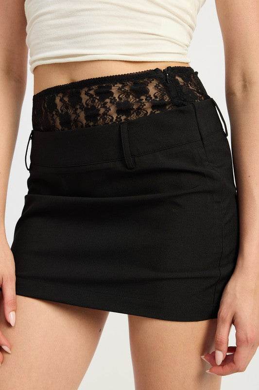 PEAKABOO LACE TRIM MIN SKIRT - Shop Style & More | Fresh Looks, Everyday Deals & Free Shipping