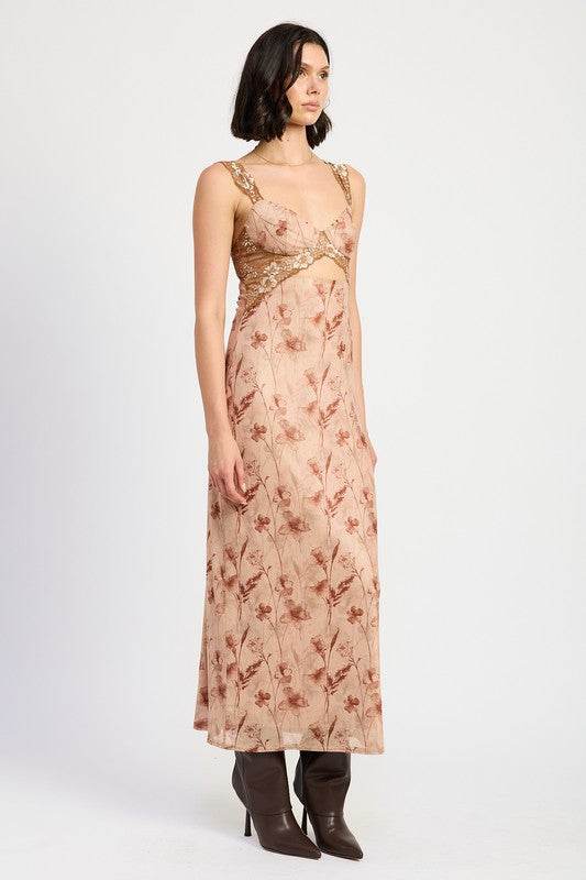 LACE CONTRAST MAXI DRESS - Shop Style & More | Fresh Looks, Everyday Deals & Free Shipping