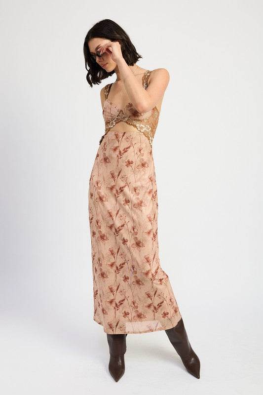 LACE CONTRAST MAXI DRESS - Shop Style & More | Fresh Looks, Everyday Deals & Free Shipping