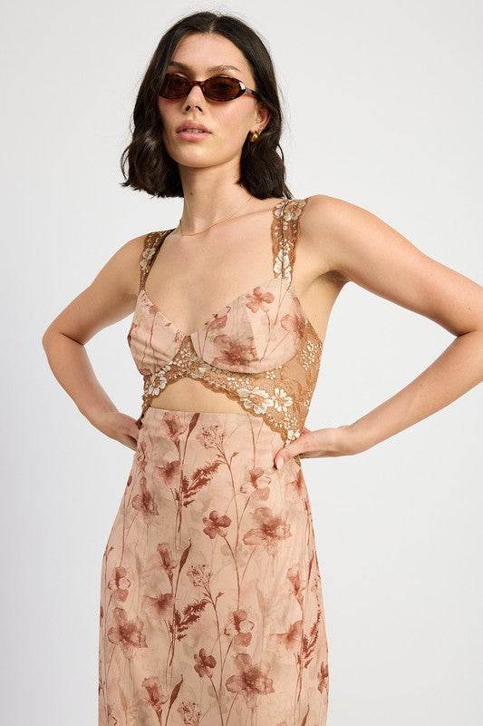 LACE CONTRAST MAXI DRESS - Shop Style & More | Fresh Looks, Everyday Deals & Free Shipping