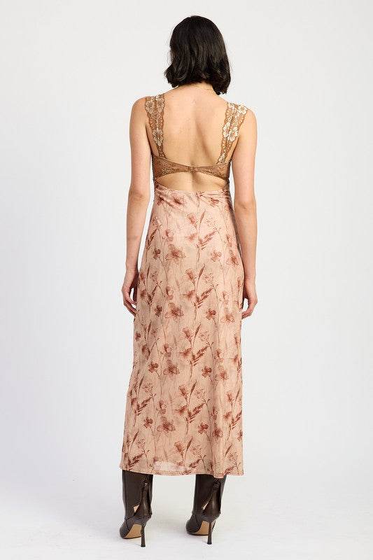 LACE CONTRAST MAXI DRESS - Shop Style & More | Fresh Looks, Everyday Deals & Free Shipping