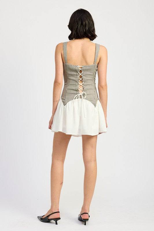 CONTRASTED CORSET MINI DRESS - Shop Style & More | Fresh Looks, Everyday Deals & Free Shipping