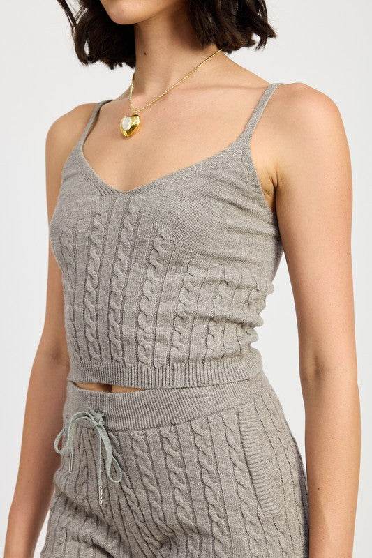 CABLE KNIT CAMI TOP - Shop Style & More | Fresh Looks, Everyday Deals & Free Shipping