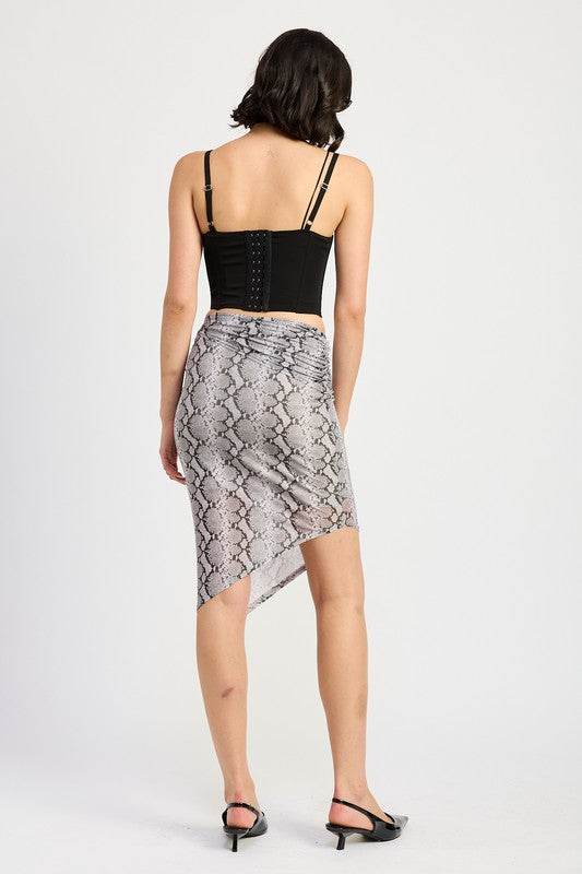 PRINTED ASYMMETRICAL MESH MIDI SKIRT - Shop Style & More | Fresh Looks, Everyday Deals & Free Shipping