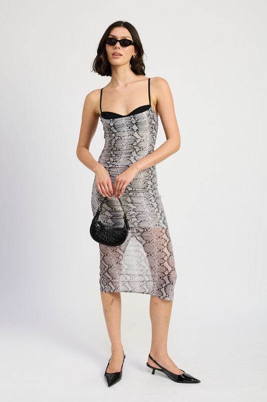 RUCHED BODYCON MIDI DRESS - Shop Style & More | Fresh Looks, Everyday Deals & Free Shipping
