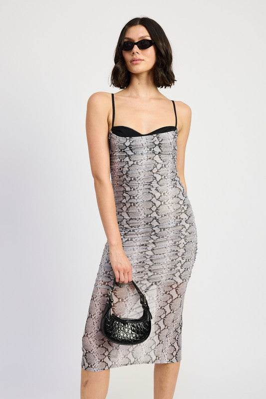 RUCHED BODYCON MIDI DRESS - Shop Style & More | Fresh Looks, Everyday Deals & Free Shipping