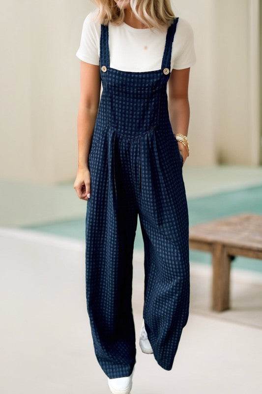 Plaid Print Buttoned Pocketed High Waist Overall - Shop Style & More | Fresh Looks, Everyday Deals & Free Shipping