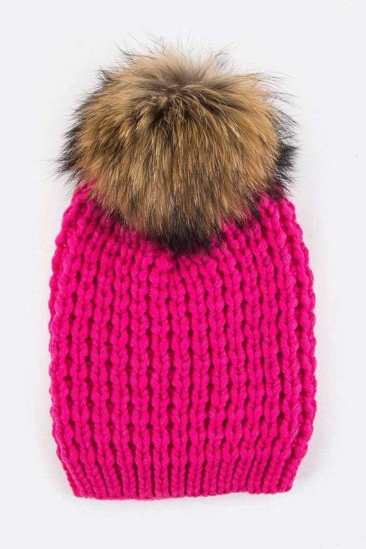 Raccoon Fur PomPom Beanie - Shop Style & More | Fresh Looks, Everyday Deals & Free Shipping