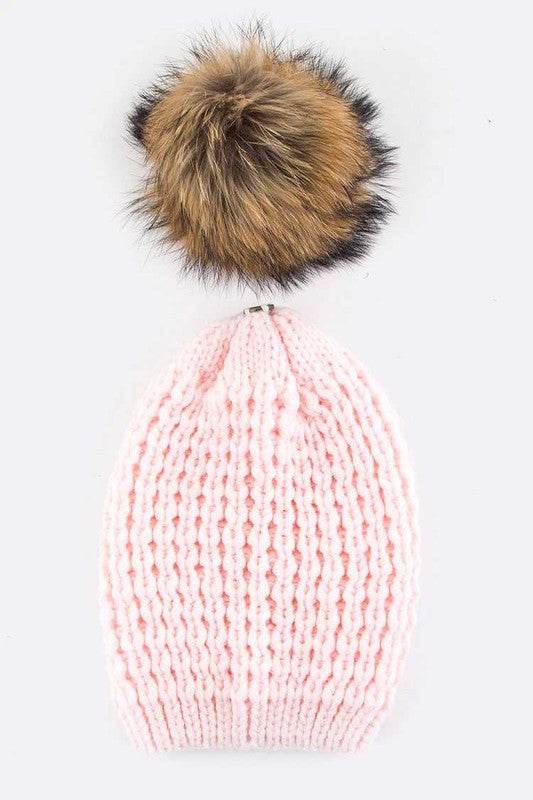 Raccoon Fur PomPom Beanie - Shop Style & More | Fresh Looks, Everyday Deals & Free Shipping