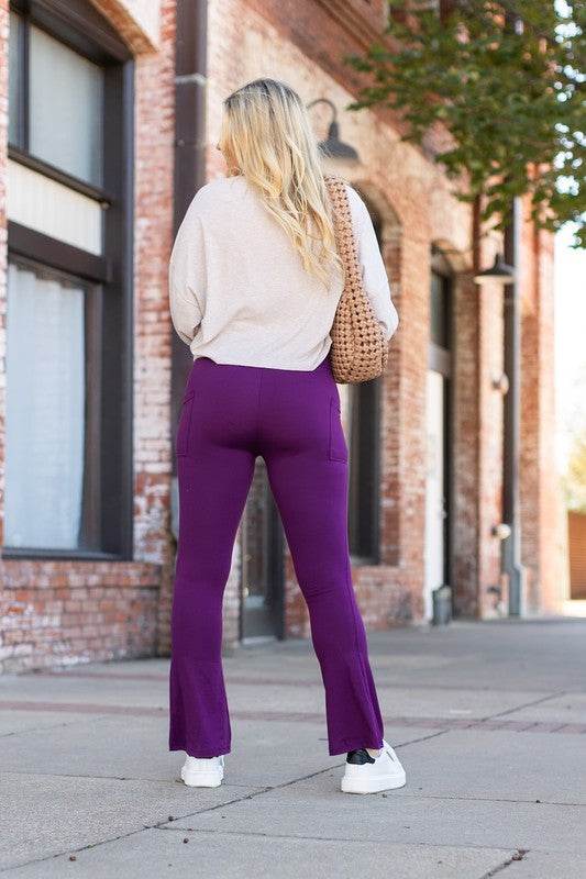 The Reese Purple Flare Leggings - Shop Style & More | Fresh Looks, Everyday Deals & Free Shipping