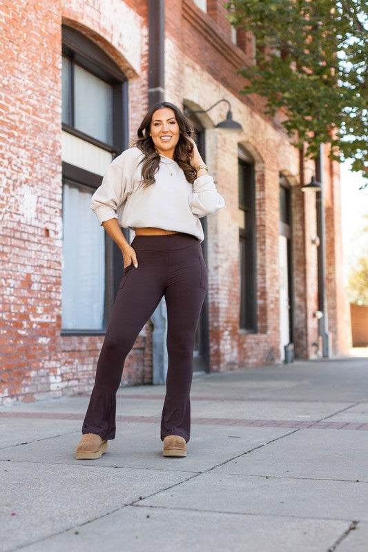 The Brandy Brown Flare with Pockets - Shop Style & More | Fresh Looks, Everyday Deals & Free Shipping