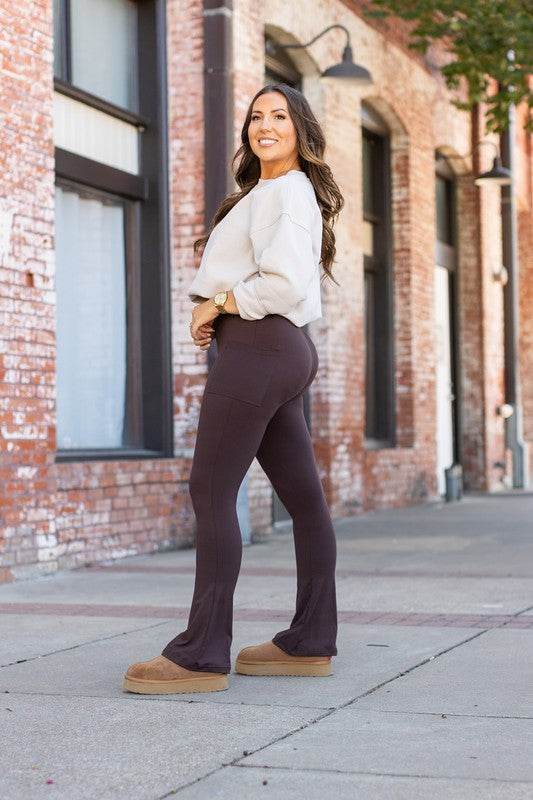 The Brandy Brown Flare with Pockets - Shop Style & More | Fresh Looks, Everyday Deals & Free Shipping