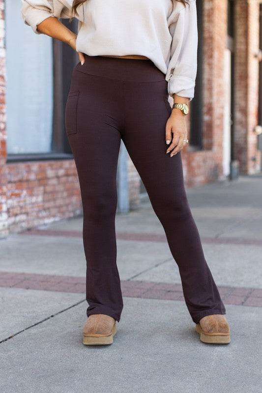The Brandy Brown Flare with Pockets - Shop Style & More | Fresh Looks, Everyday Deals & Free Shipping