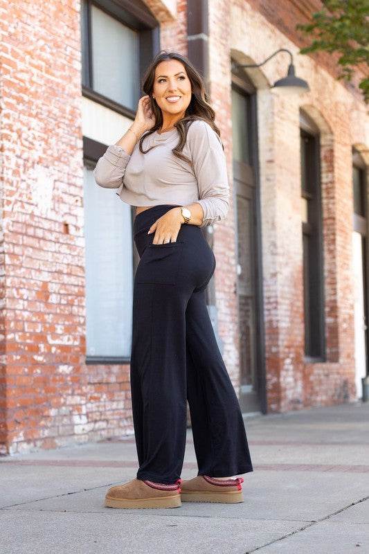 The Serena - Black Luxe Loungers with Pockets - Shop Style & More | Fresh Looks, Everyday Deals & Free Shipping