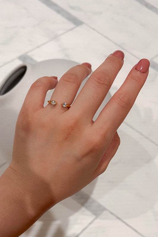 Twin Stone Adjustable Ring - Shop Style & More | Fresh Looks, Everyday Deals & Free Shipping