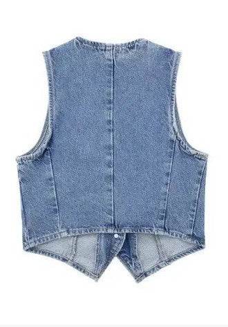 Cropped button front denim vest - Shop Style & More | Fresh Looks, Everyday Deals & Free Shipping