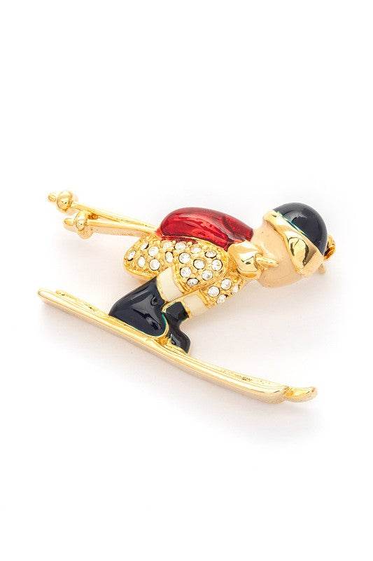Crystal Skier Brooch - Shop Style & More | Fresh Looks, Everyday Deals & Free Shipping