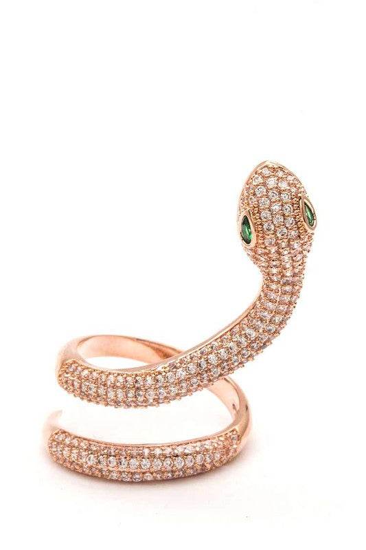 Micro Pave CZ Adjustable Snake Ring - Shop Style & More | Fresh Looks, Everyday Deals & Free Shipping