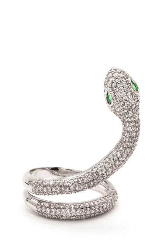 Micro Pave CZ Adjustable Snake Ring - Shop Style & More | Fresh Looks, Everyday Deals & Free Shipping
