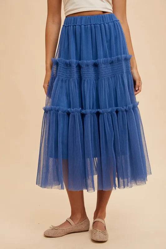 Annie Wear Tulle Tiered Midi Skirt - Shop Style & More | Fresh Looks, Everyday Deals & Free Shipping
