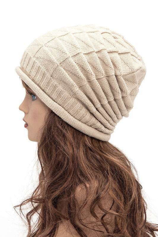 Unisex Raised Knit Slouchy Beanie - Shop Style & More | Fresh Looks, Everyday Deals & Free Shipping