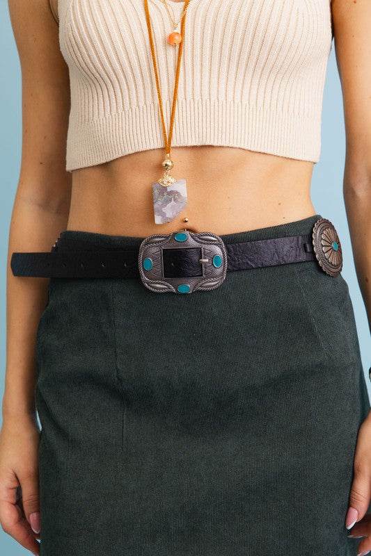 Boho Turquoise Concho Belt with Western Accents - Shop Style & More | Fresh Looks, Everyday Deals & Free Shipping
