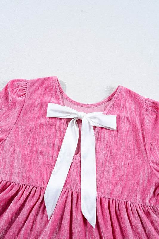 Flounce Sleeve Tiered Ruffled Velvet Mini Dress - Shop Style & More | Fresh Looks, Everyday Deals & Free Shipping