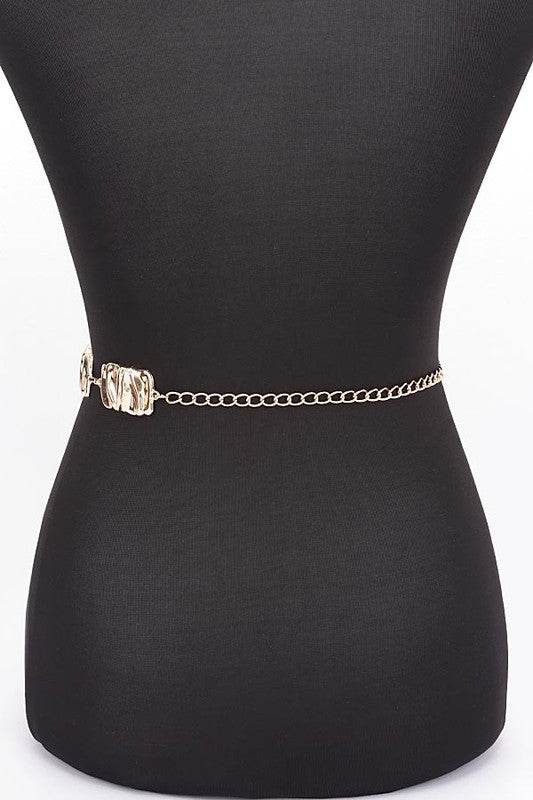 Textured Metal Plate Station Fashion Chain Belt - Shop Style & More | Fresh Looks, Everyday Deals & Free Shipping