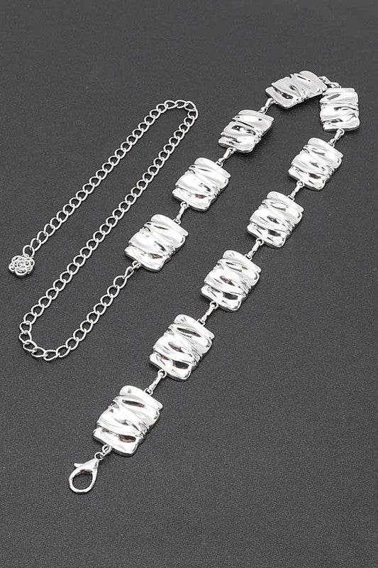 Textured Metal Plate Station Fashion Chain Belt - Shop Style & More | Fresh Looks, Everyday Deals & Free Shipping