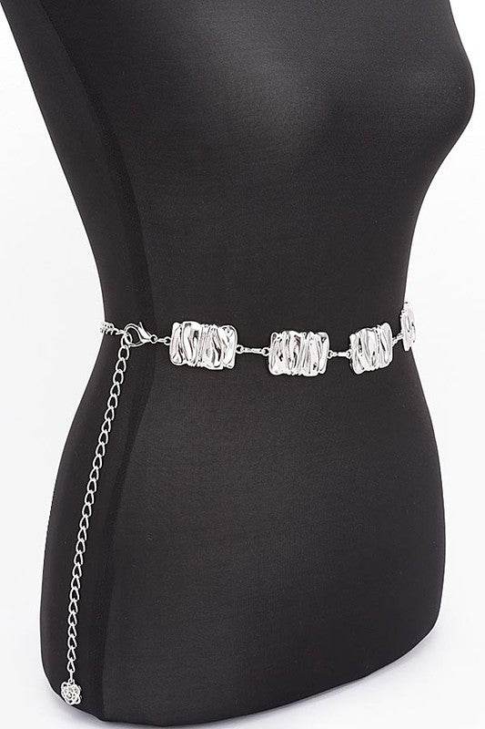 Textured Metal Plate Station Fashion Chain Belt - Shop Style & More | Fresh Looks, Everyday Deals & Free Shipping