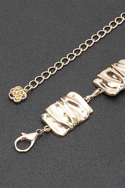 Textured Metal Plate Station Fashion Chain Belt - Shop Style & More | Fresh Looks, Everyday Deals & Free Shipping