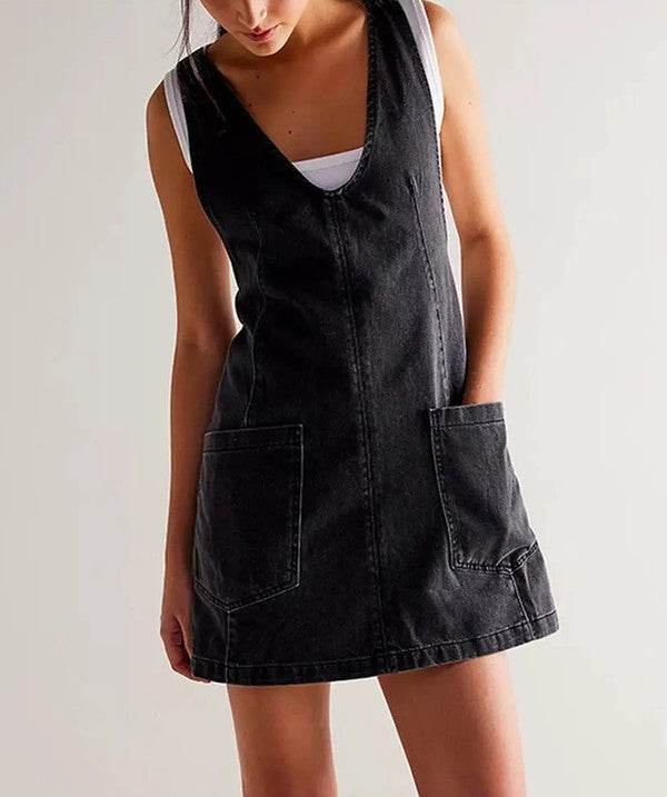 Denim scoop neck overall dress - Shop Style & More | Fresh Looks, Everyday Deals & Free Shipping