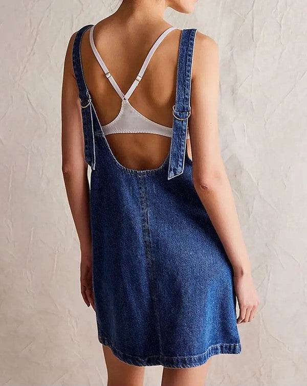 Denim scoop neck overall dress - Shop Style & More | Fresh Looks, Everyday Deals & Free Shipping