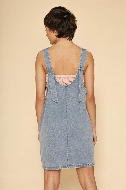 Denim scoop neck overall dress - Shop Style & More | Fresh Looks, Everyday Deals & Free Shipping