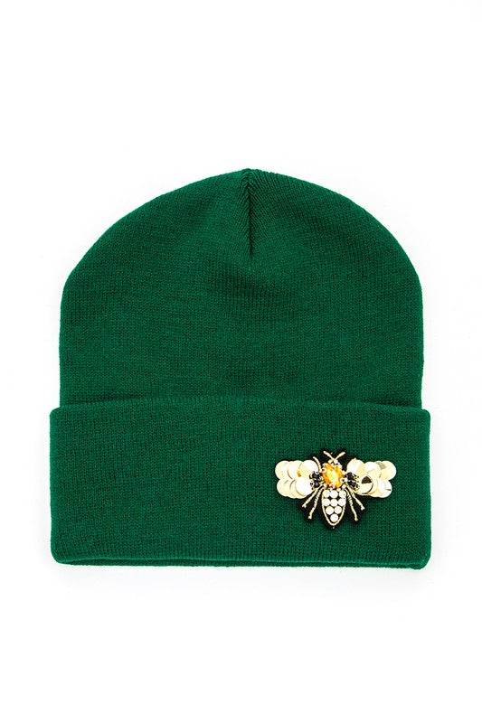 Golden Bee Embellished Winter Knit Beanie - Shop Style & More | Fresh Looks, Everyday Deals & Free Shipping