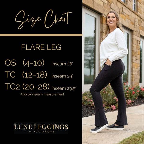 Navy FLARE Leggings with Pocket - Shop Style & More | Fresh Looks, Everyday Deals & Free Shipping