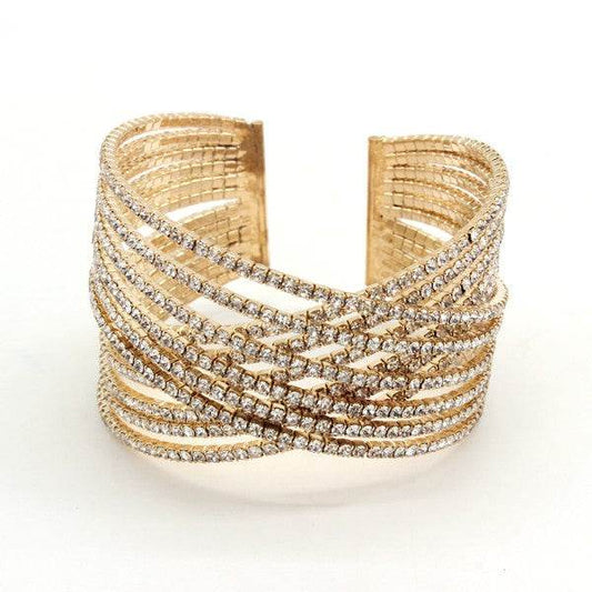 CHUNKY RHINESTONE CRISS CROSS BRACELET - Shop Style & More | Fresh Looks, Everyday Deals & Free Shipping
