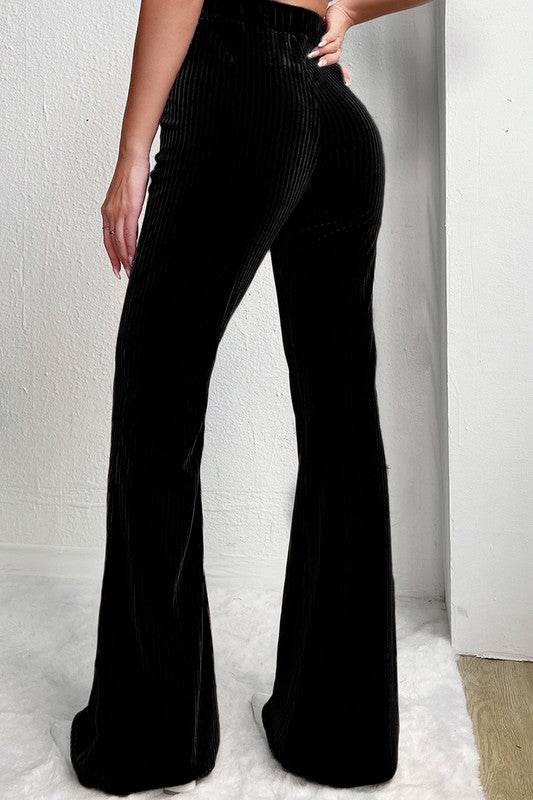 Solid Color High Waist Corduroy Flare Pants - Shop Style & More | Fresh Looks, Everyday Deals & Free Shipping