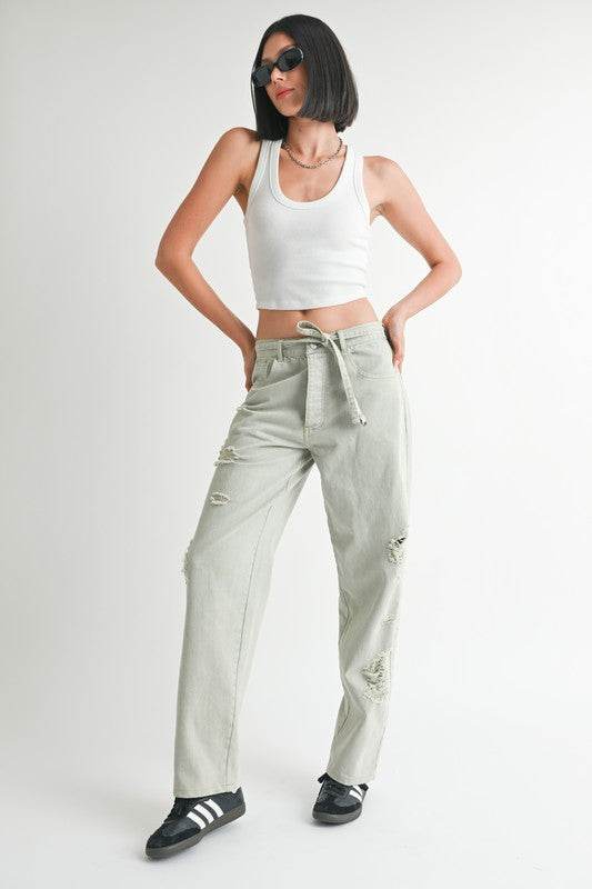 DISTRESSED WIDE LEG PANTS - Shop Style & More | Fresh Looks, Everyday Deals & Free Shipping