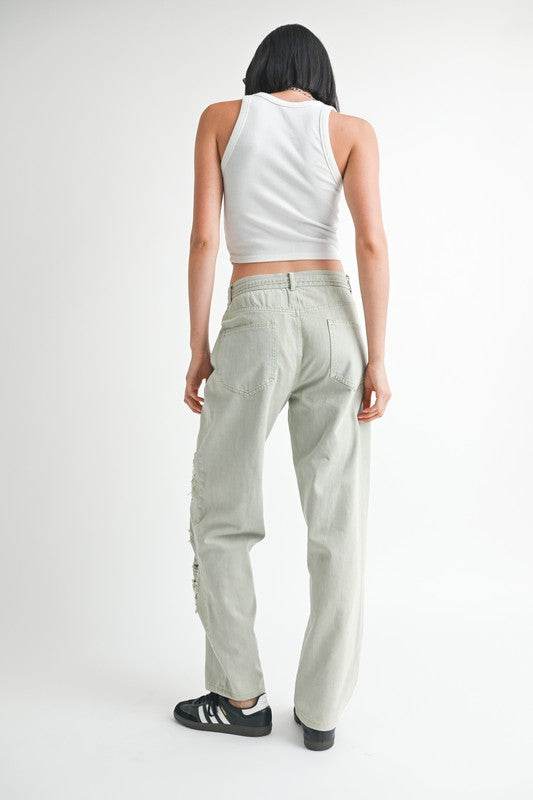 DISTRESSED WIDE LEG PANTS - Shop Style & More | Fresh Looks, Everyday Deals & Free Shipping