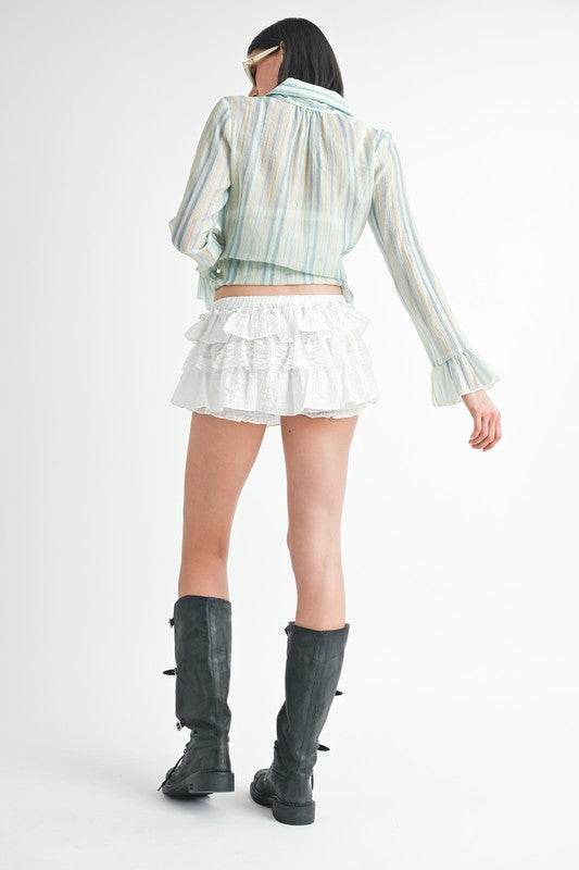 GINGHAM MINI RUFFLE SKORT - Shop Style & More | Fresh Looks, Everyday Deals & Free Shipping