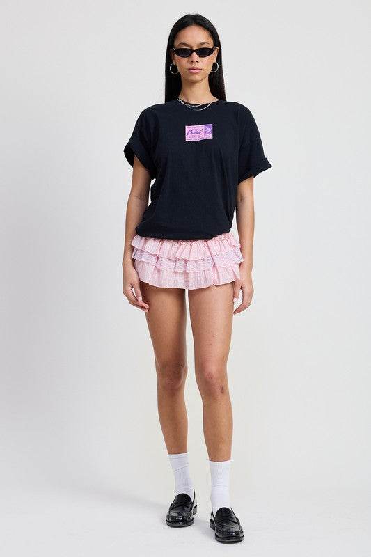 GINGHAM MINI RUFFLE SKORT - Shop Style & More | Fresh Looks, Everyday Deals & Free Shipping