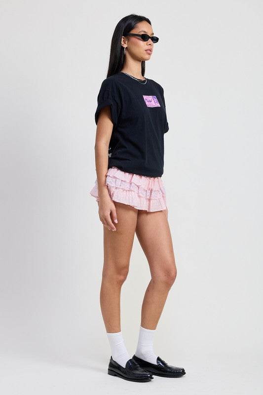 GINGHAM MINI RUFFLE SKORT - Shop Style & More | Fresh Looks, Everyday Deals & Free Shipping