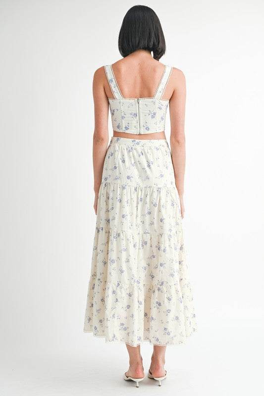IPA2228S FLORAL TIERED MAXI SKIRT - Shop Style & More | Fresh Looks, Everyday Deals & Free Shipping
