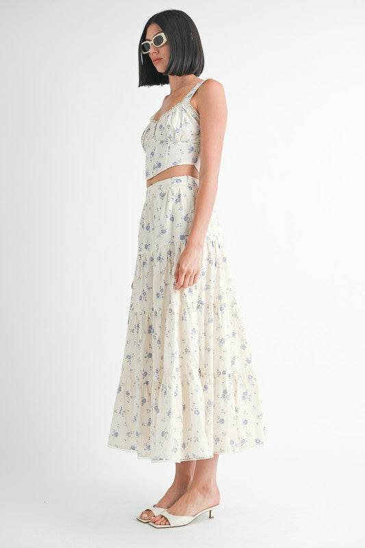 IPA2228S FLORAL TIERED MAXI SKIRT - Shop Style & More | Fresh Looks, Everyday Deals & Free Shipping