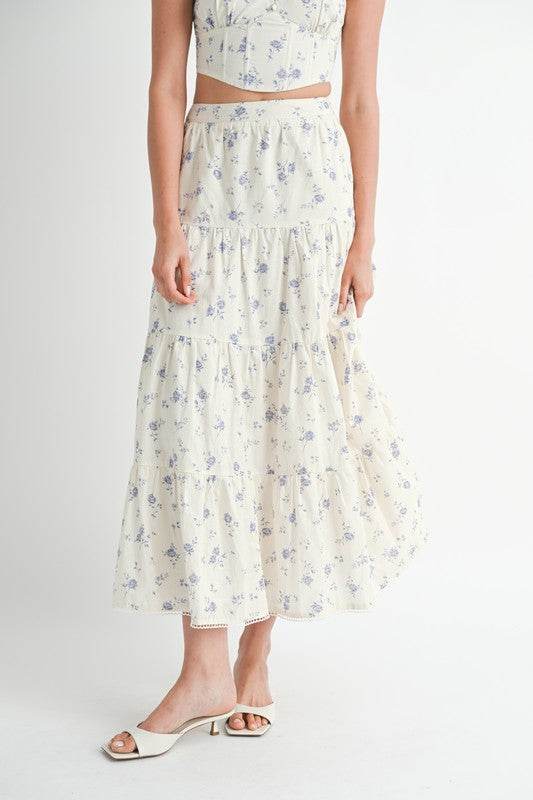 IPA2228S FLORAL TIERED MAXI SKIRT - Shop Style & More | Fresh Looks, Everyday Deals & Free Shipping