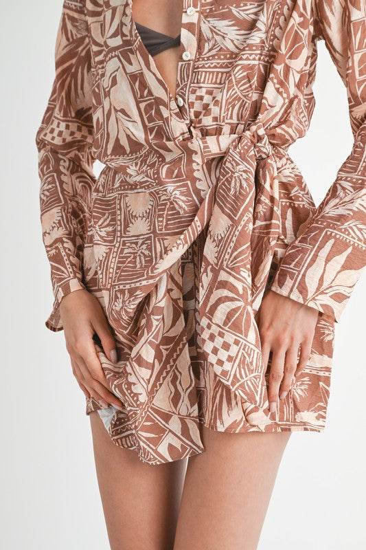 WRAPPED BUTTON UP MINI DRESS - Shop Style & More | Fresh Looks, Everyday Deals & Free Shipping